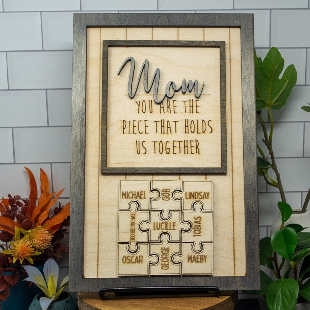 Wood Puzzle Sign Mother's Day Personalized Gift