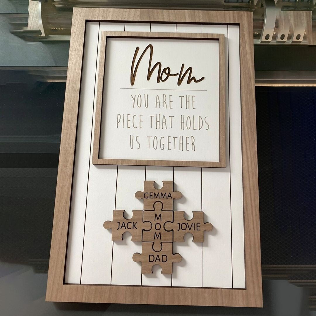 Custom Wooden Puzzle Sign For Mom