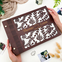 Wooden Wedding Guest Book - Personalized Laser Engraved Photo Album
