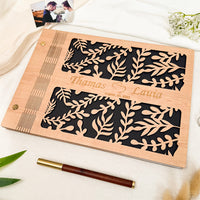 Wooden Wedding Guest Book - Personalized Laser Engraved Photo Album