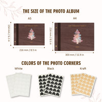 Personalized Family Photo Album – Christmas Tree Cutout Wooden Cover