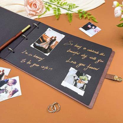 Personalized wooden memory book - Family Christmas Photo Album