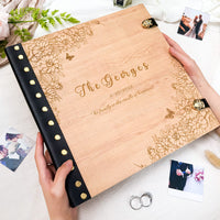Personalized wooden memory book - Family Christmas Photo Album