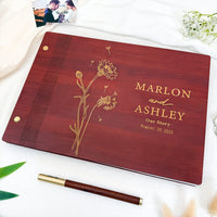 Personalized Wooden Wedding Guest Book - Wedding Photo Album