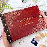 Personalized wooden memory book - Family Christmas Photo Album
