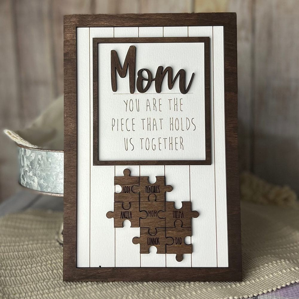 Mother's Day Puzzle Sign Personalized Wood Gift