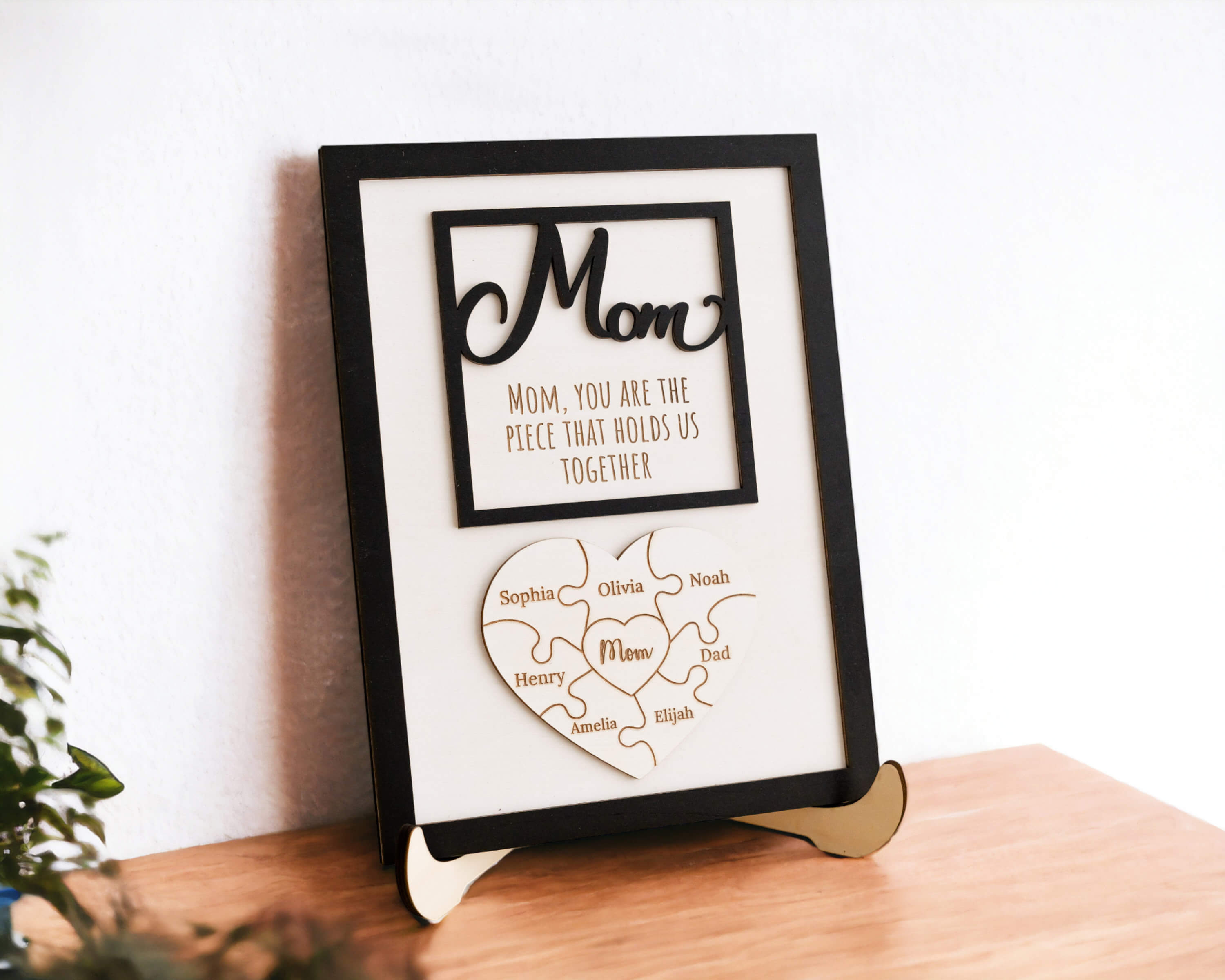 Mom Puzzle Sign, Personalized Gift, Gift For Mom, Family Puzzle Sign