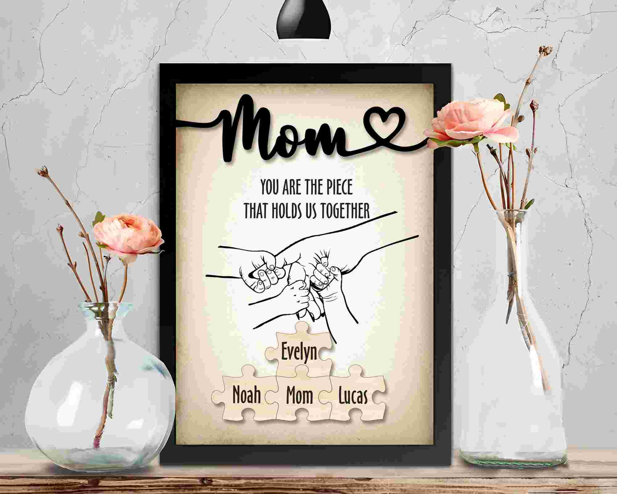 Personalized Mom Puzzle Sign, Mother's Day Gift