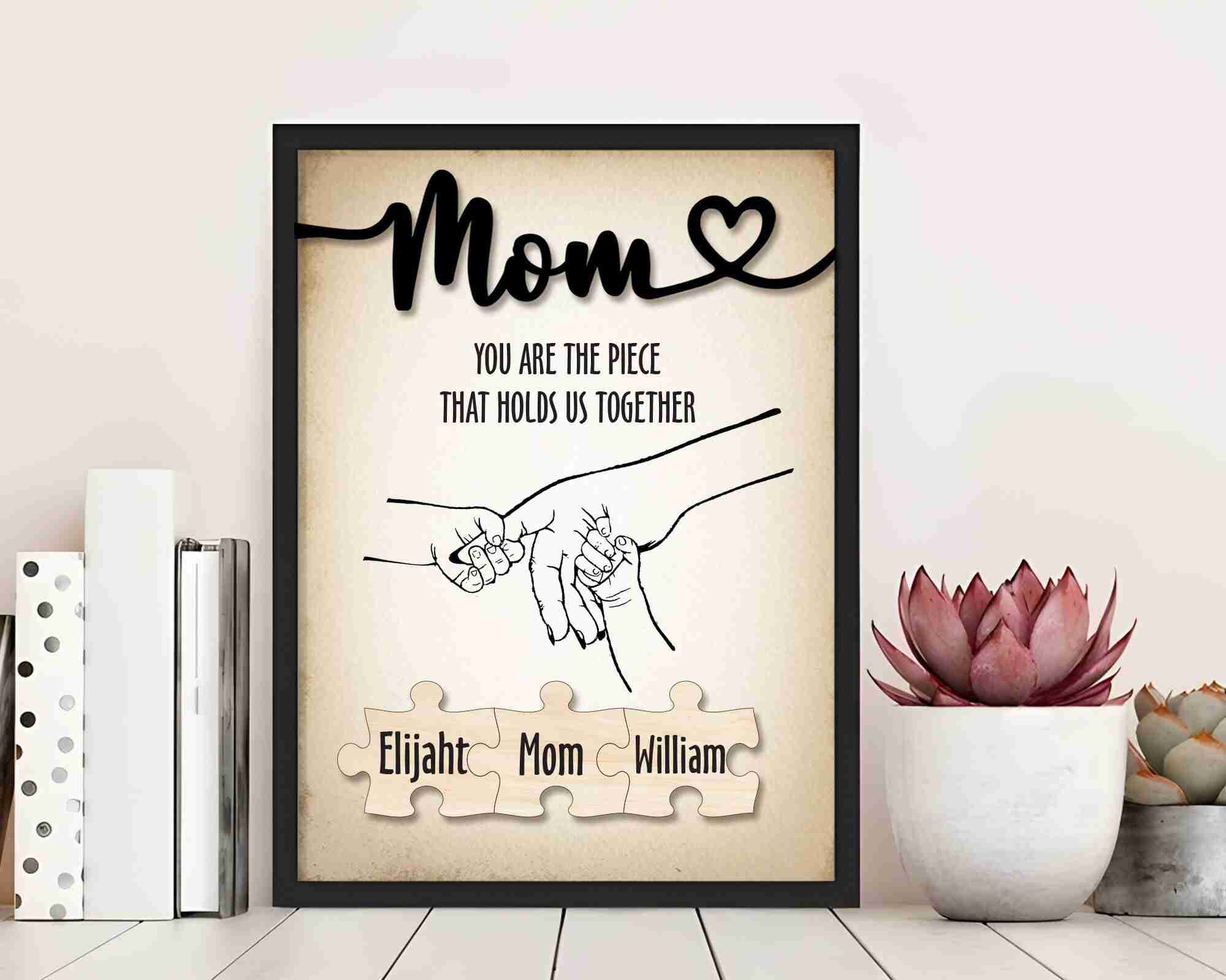 Personalized Mom Puzzle Sign, Mother's Day Gift