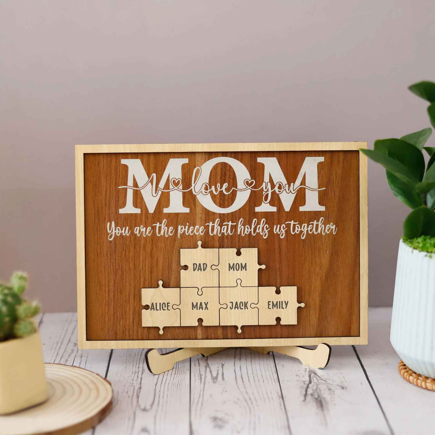 Custom Mom Puzzle Sign For Mimi Wood Name Puzzle