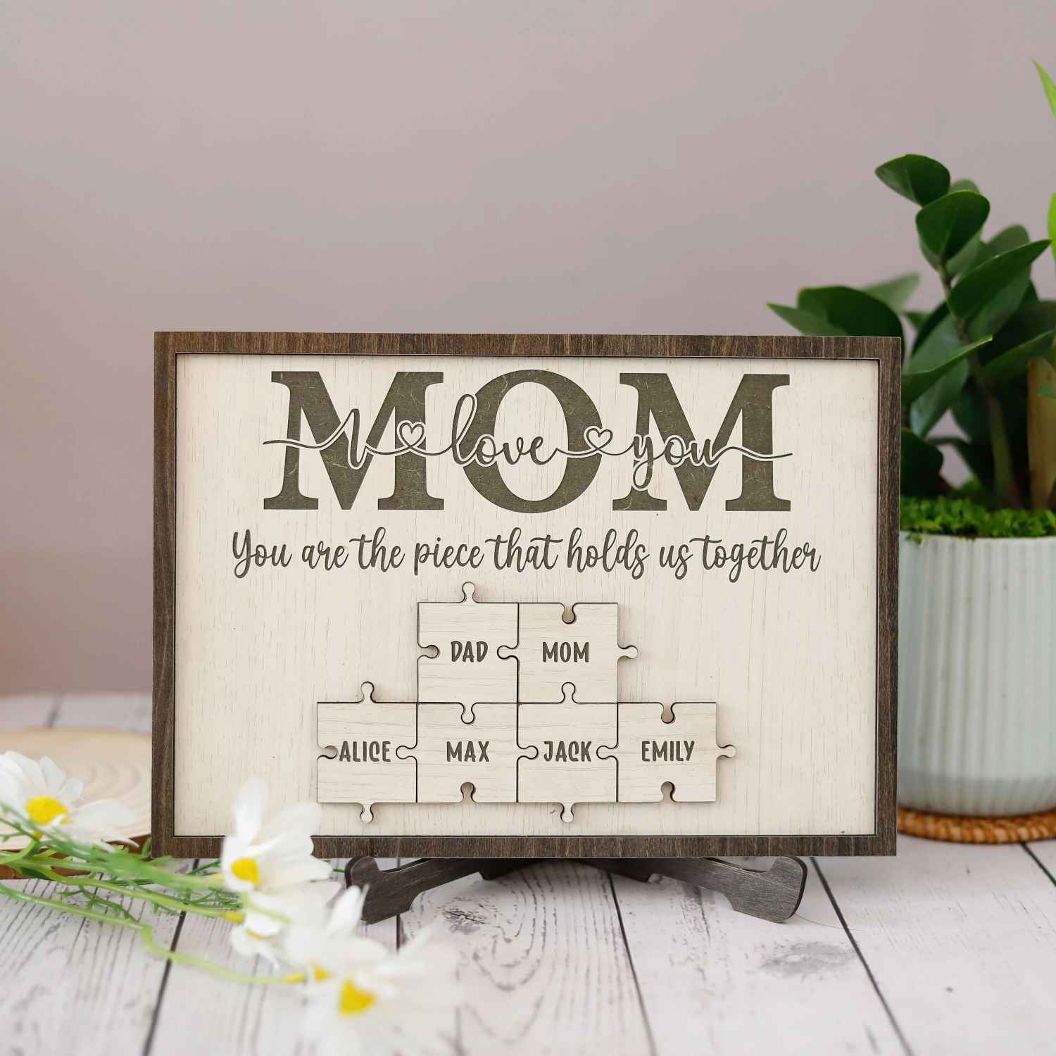 Custom Mom Puzzle Sign For Mimi Wood Name Puzzle