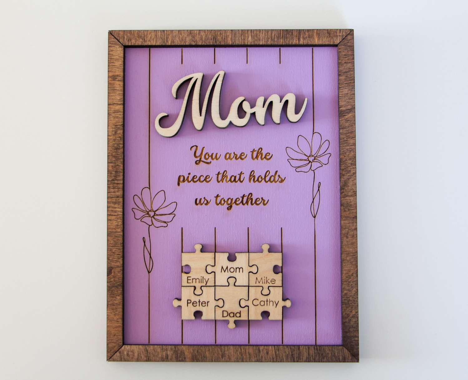 Puzzle Mom Sign, You Are The Piece That Holds Us Together, Mothers Day Gift from Daughter