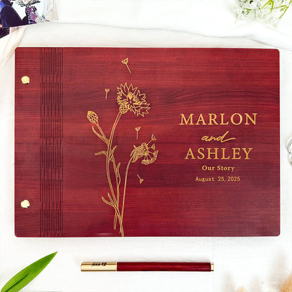 Personalized Wooden Wedding Guest Book - Wedding Photo Album