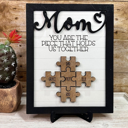 Wooden Puzzle Sign Personalized Gift For Mother's Day