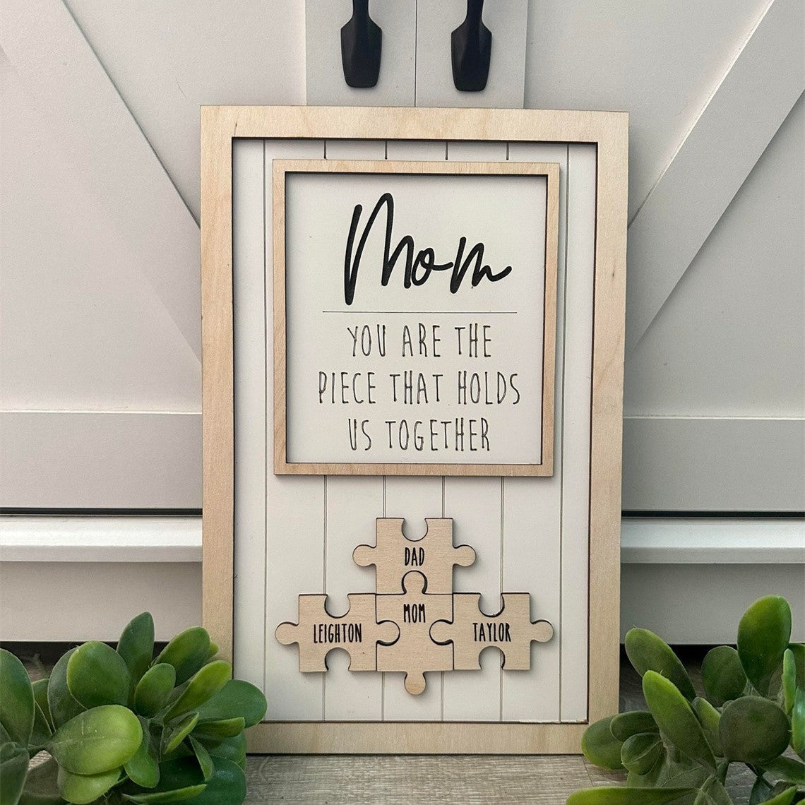 Mother's Day Wood Puzzle Sign Custom Gift For Mom