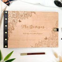 Personalized wooden memory book - Family Christmas Photo Album