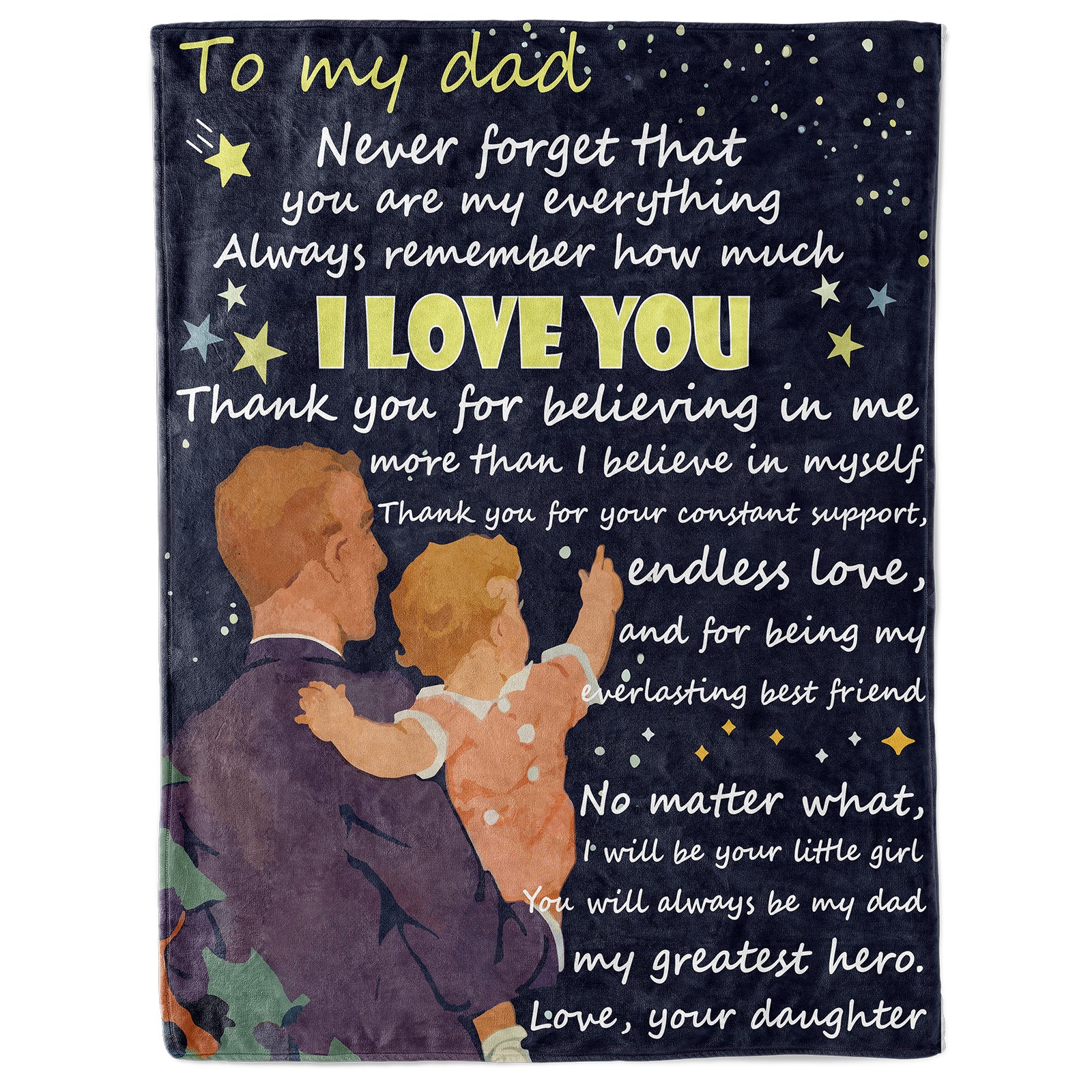 letter to my dear dad,Blanket Gift For Dad,Warm gift for father day birthday