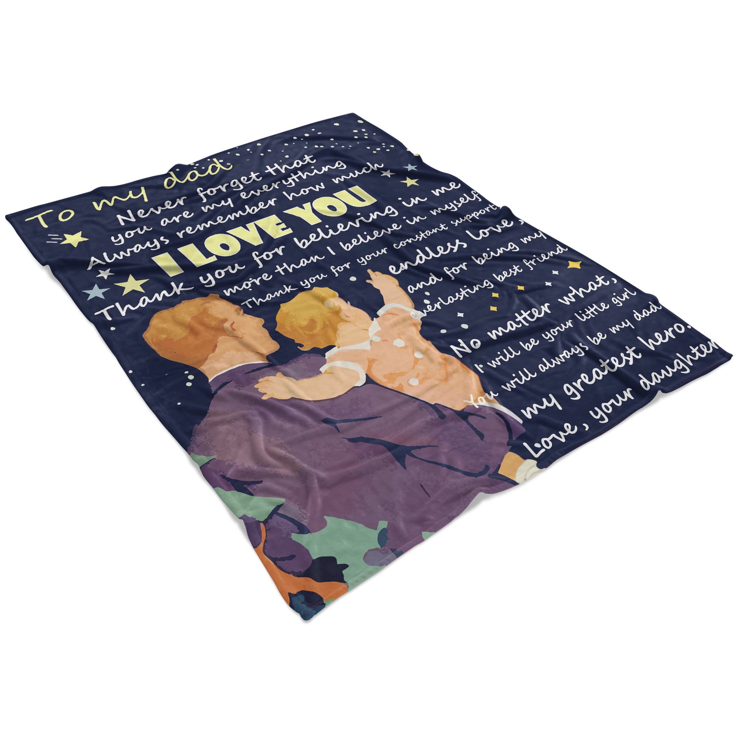 letter to my dear dad,Blanket Gift For Dad,Warm gift for father day birthday
