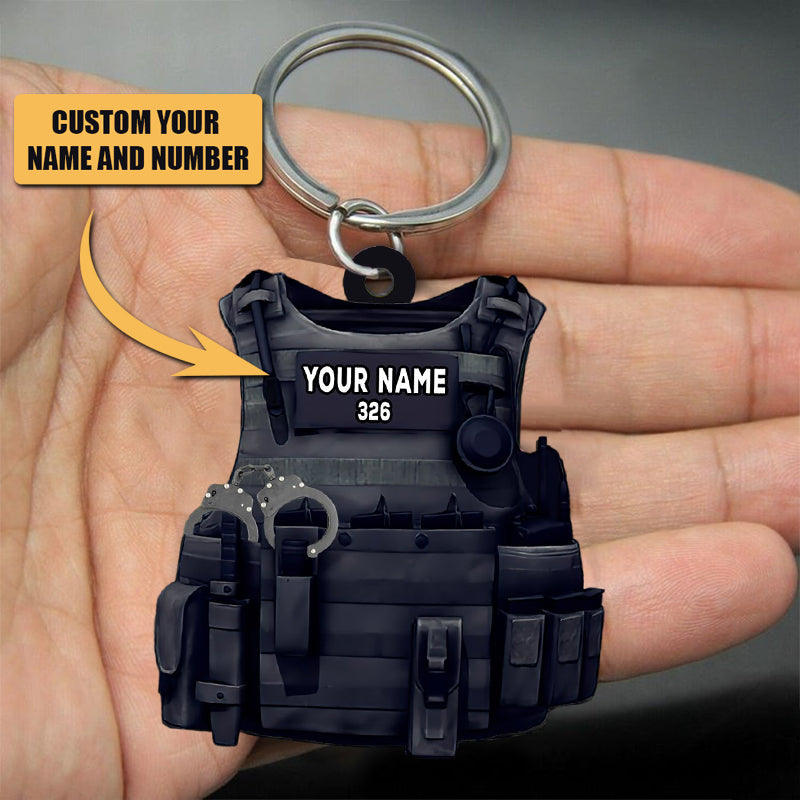 Police Personalized Acrylic Keychain