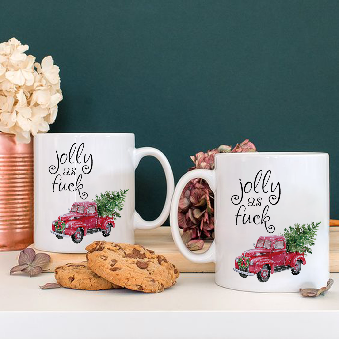 Unique Christmas Gift, Coffee Mug, Jolly as fuck, Fun and Creative Gifts for Brothers or Sister