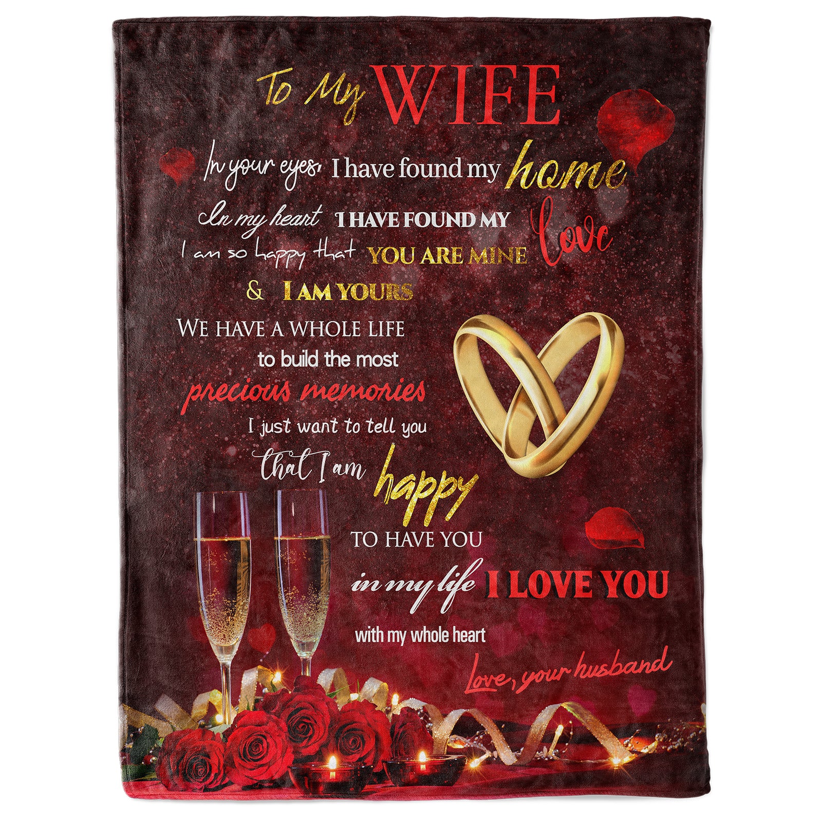 letter to my wife I love you,Gift for wife Valentine's Day Anniversary from husband,soft flannel blanket