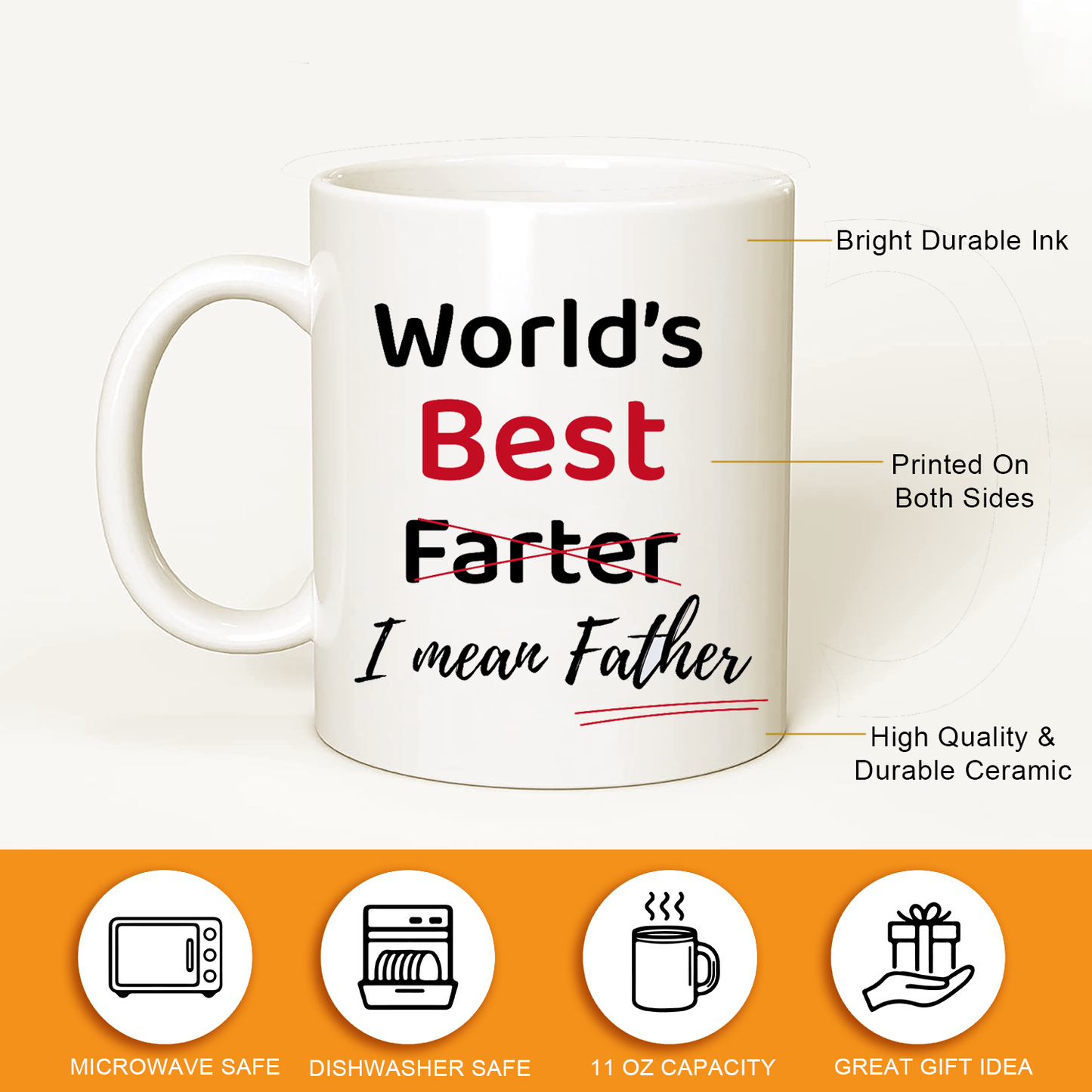 World's Best Fa I mean Father Mug-Gift for Dad Birthday Father's Day From Son or Daughter