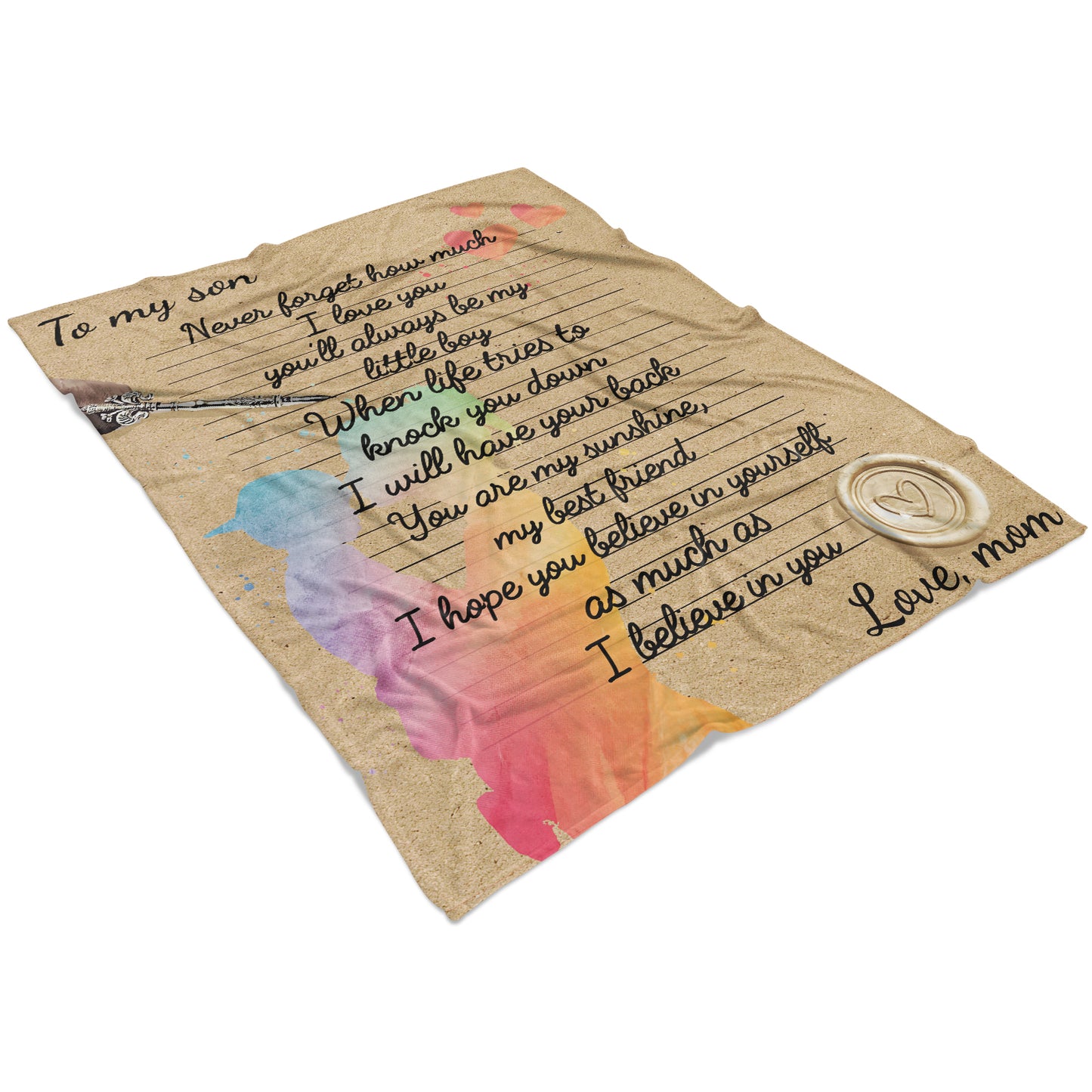 A letter to my son,Warm blanket gift for son birthady bar mitzvah from mom