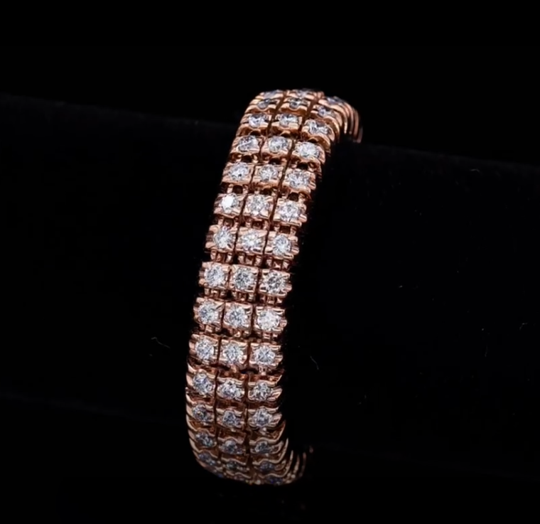 Fully flexible 3D printing process 9K/14K/18K gold diamond chain ring/bracelet-world premiere