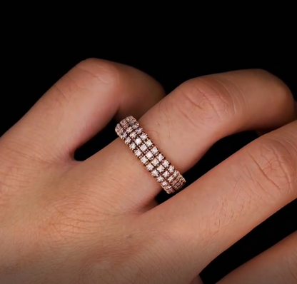 Fully flexible 3D printing process 9K/14K/18K gold diamond chain ring/bracelet-world premiere