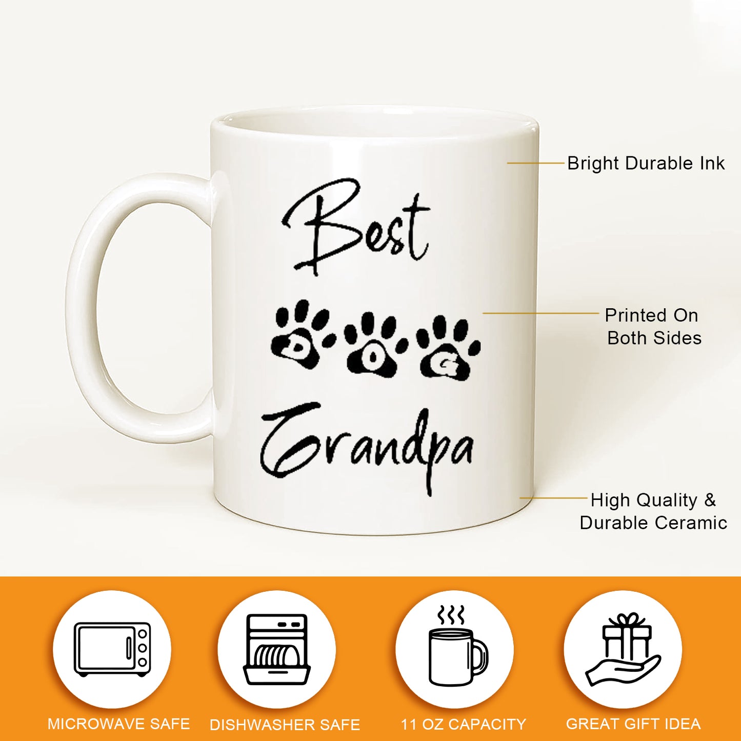 Dog grandpa mug, greatest dog grandpa, dog grandad gift, dog gift for grandpa