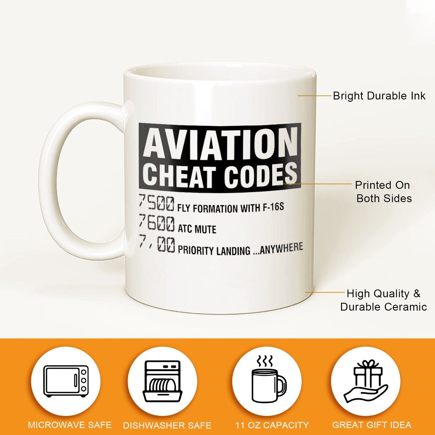 AVIATION CHEAT CODES-Coffee Mug, Great gift for your aviation lover, pilot friend
