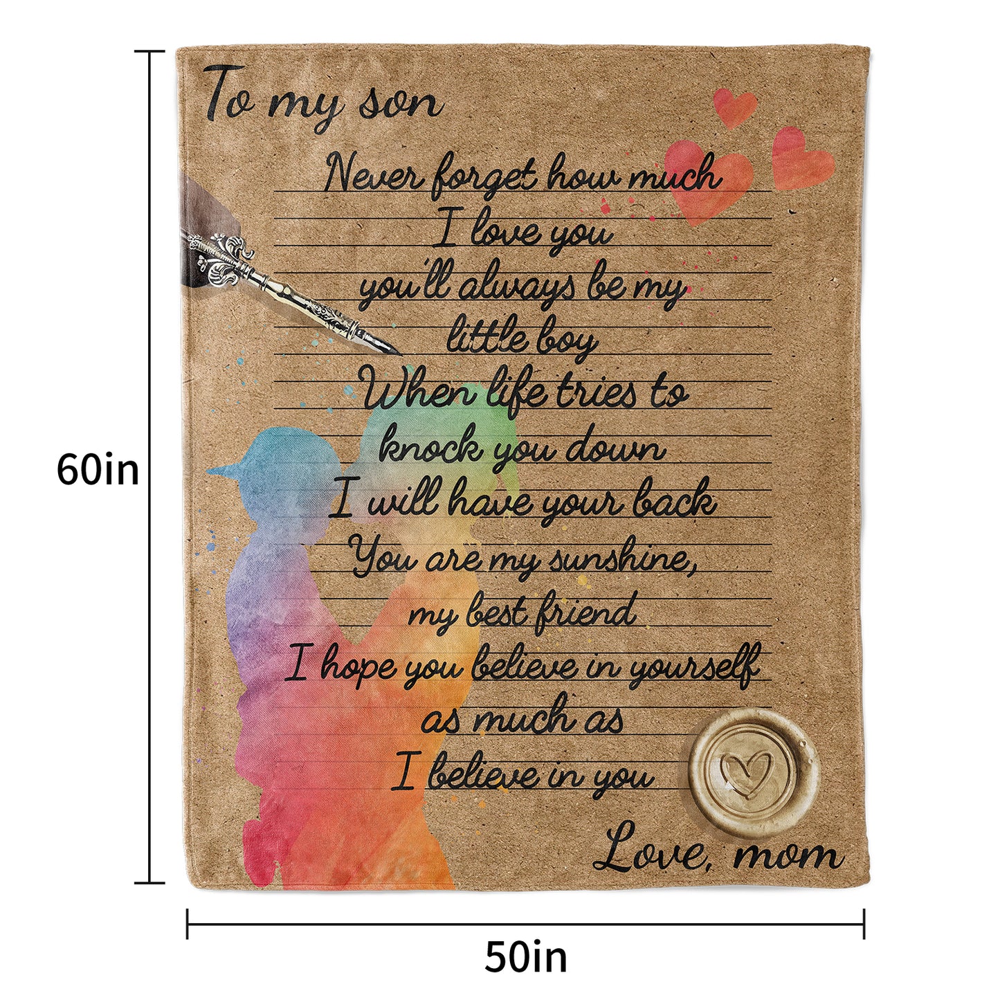 A letter to my son,Warm blanket gift for son birthady bar mitzvah from mom