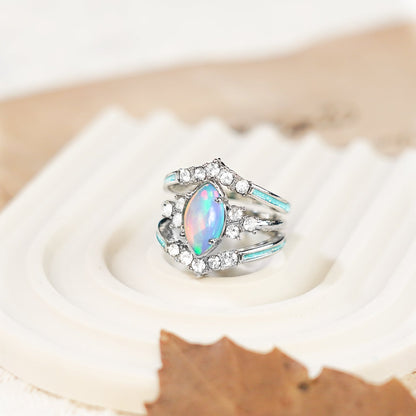 Sterling Silver Black Opal Lagoon Ring