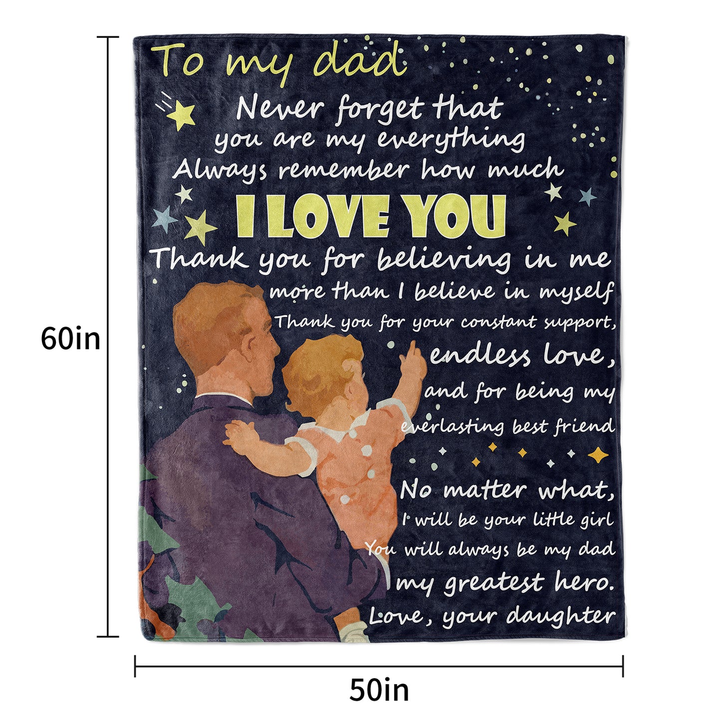 letter to my dear dad,Blanket Gift For Dad,Warm gift for father day birthday