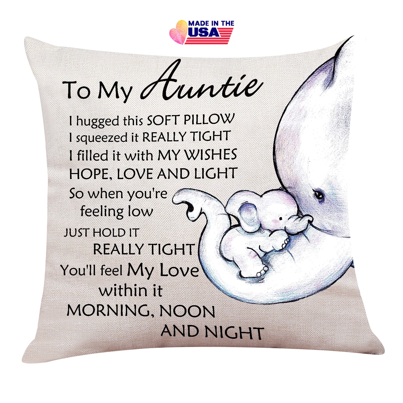 You'll feel my love within it morning,noon and night-throw pillow gift for auntie Thanksgiving Day and Birthday