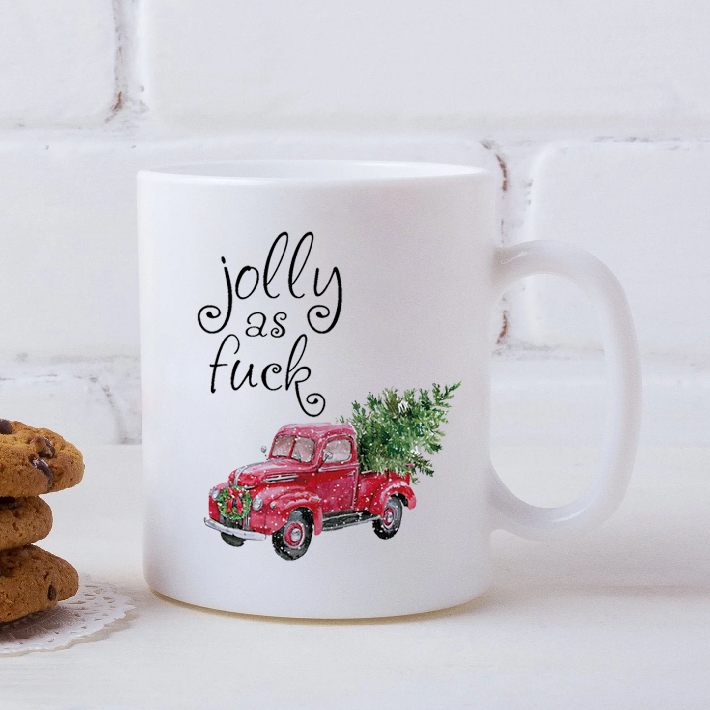 Unique Christmas Gift, Coffee Mug, Jolly as fuck, Fun and Creative Gifts for Brothers or Sister