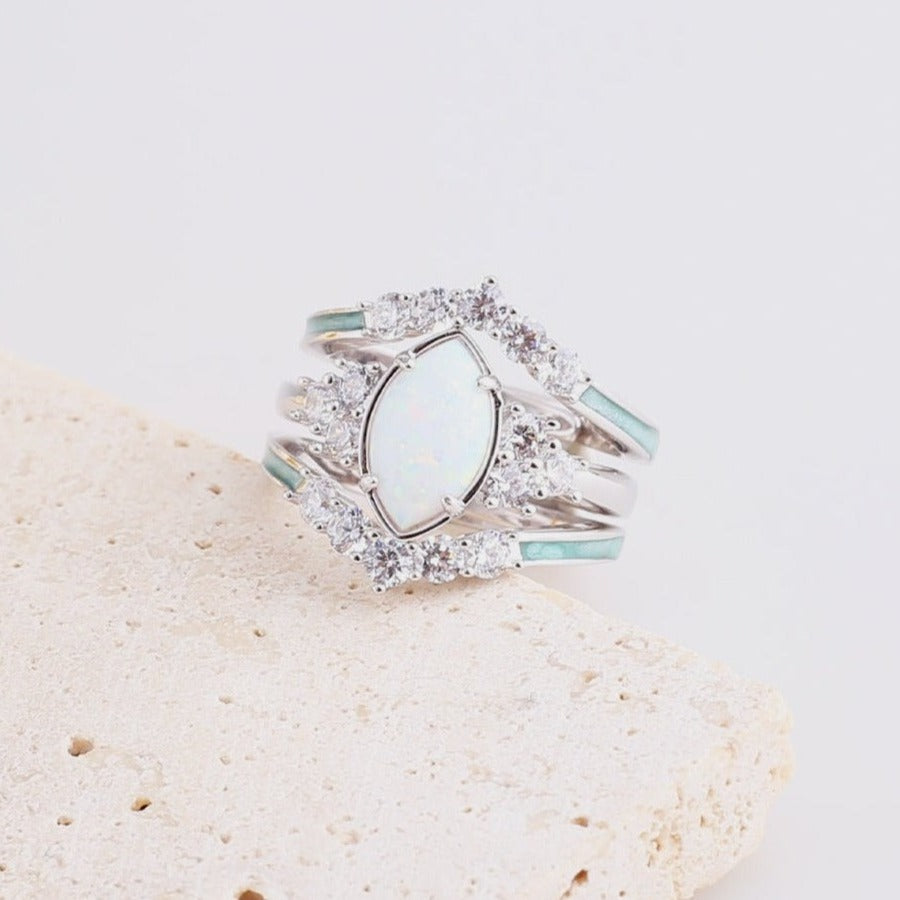 Sterling Silver Natural Opal Ring