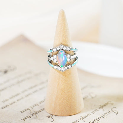 Sterling Silver Black Opal Lagoon Ring