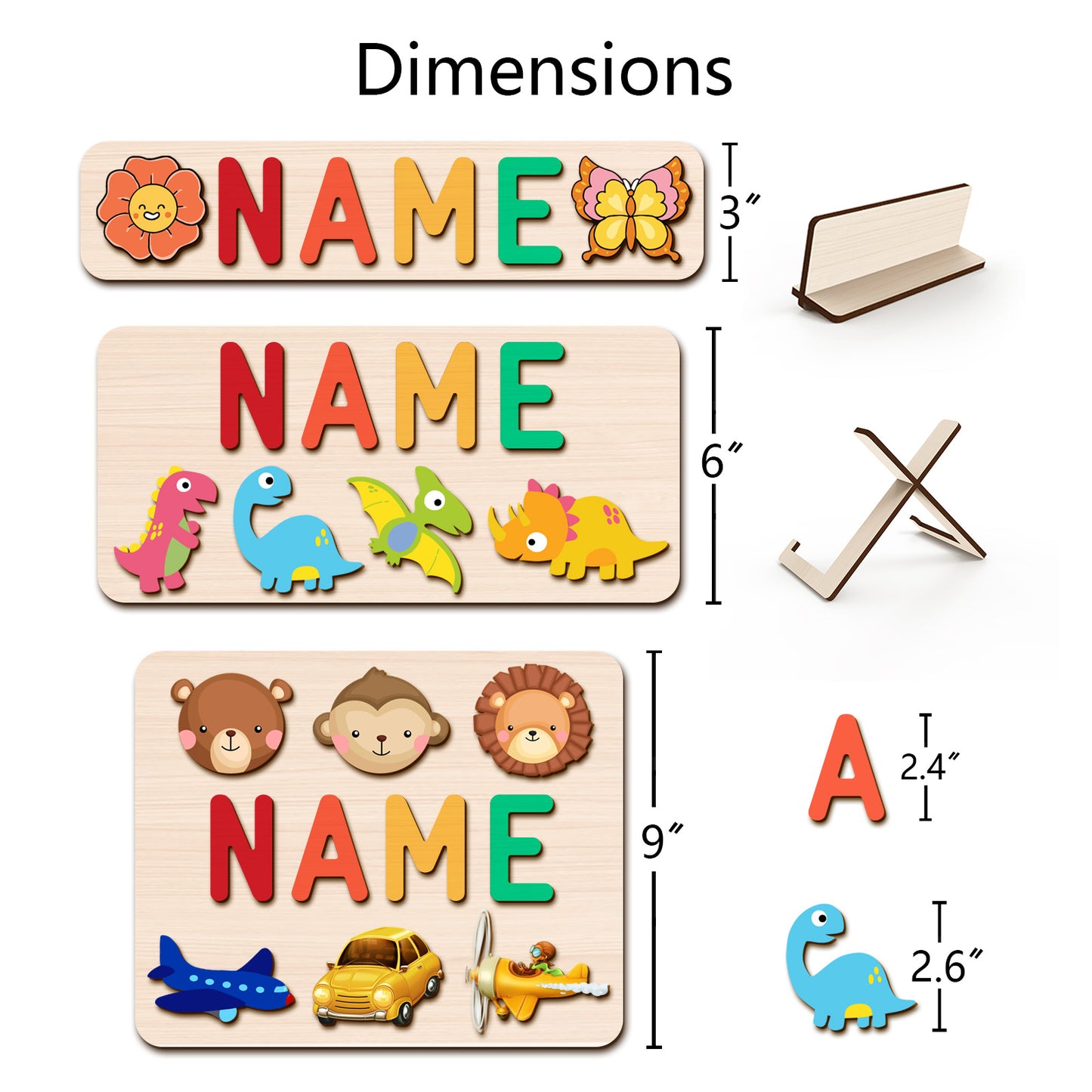 Pastel-Rainbow color 2 Lines Name Puzzle