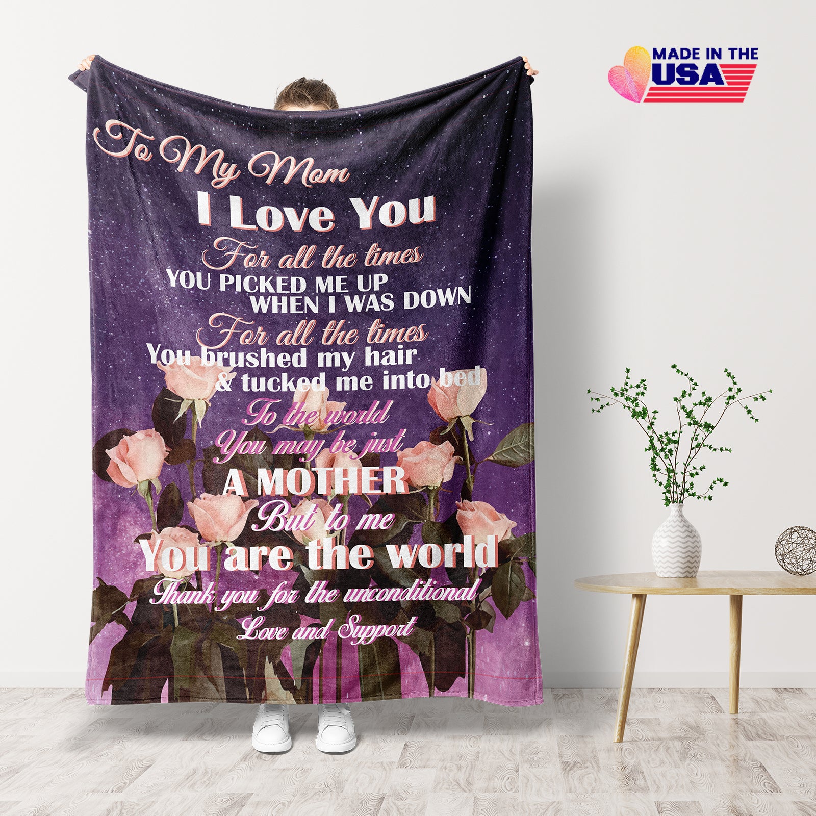 I Love you for all the time-Blanket Gift For Mam,Soft Flannel Blanket Gift for Mather's Day Birthday From Son Daughter