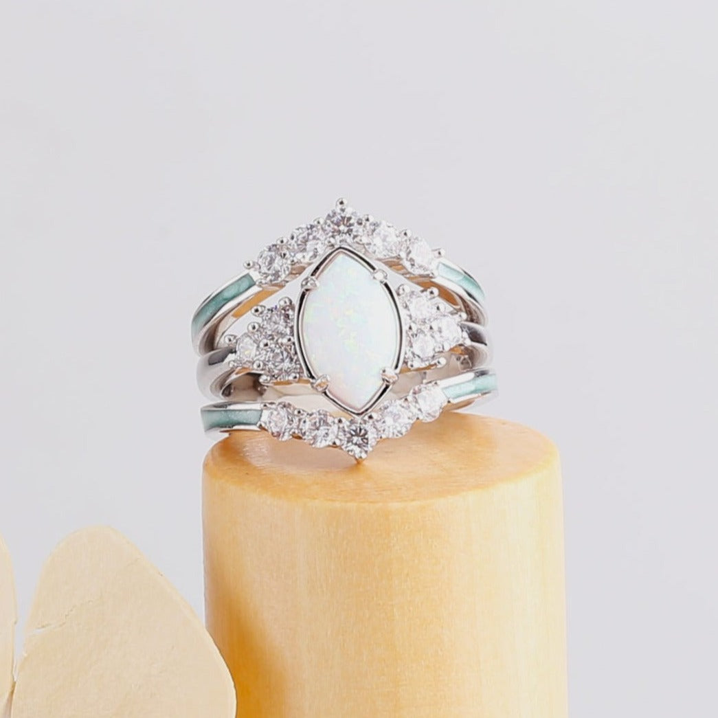 Sterling Silver Natural Opal Ring