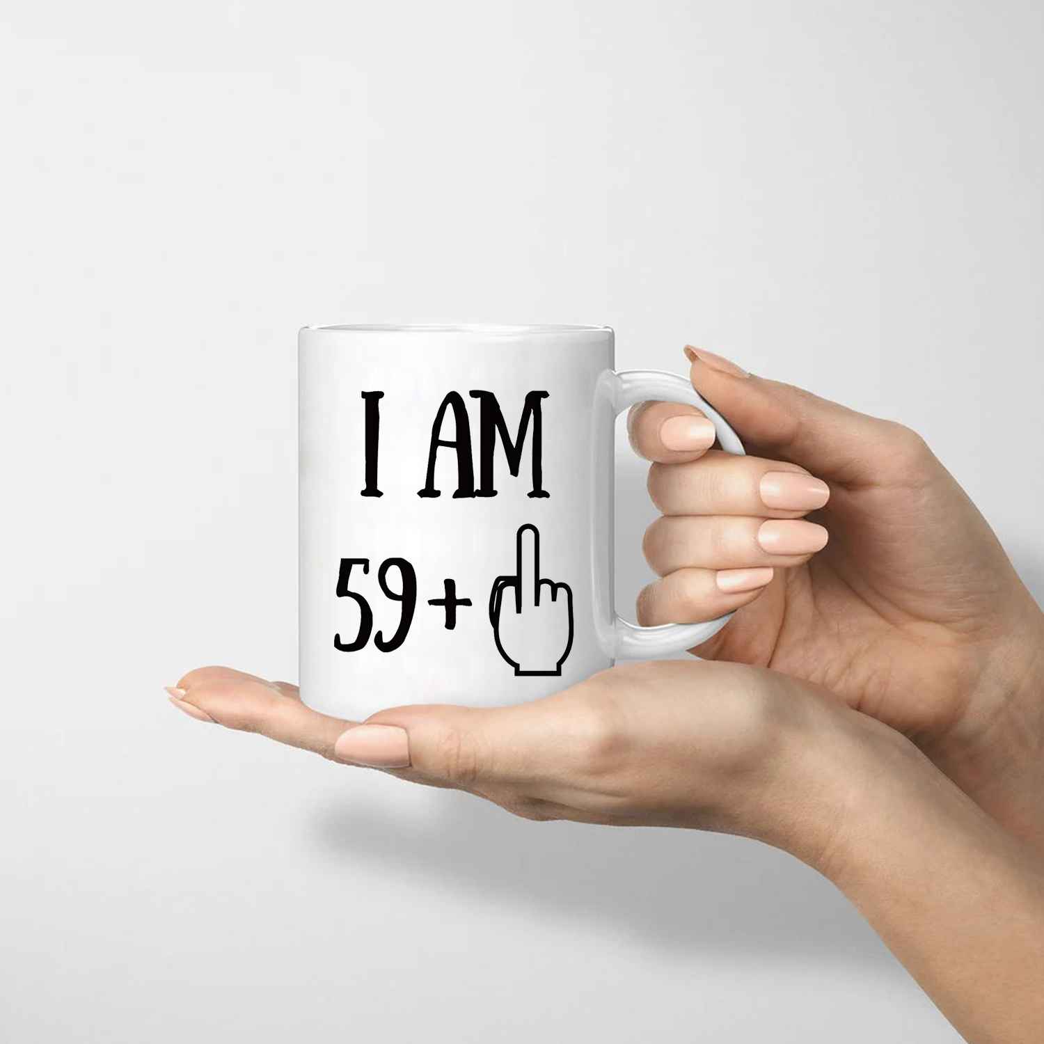 Funny 60th Birthday Gift, I am 59+1 Coffee Mug Birthday Gift for Your Grangdparents