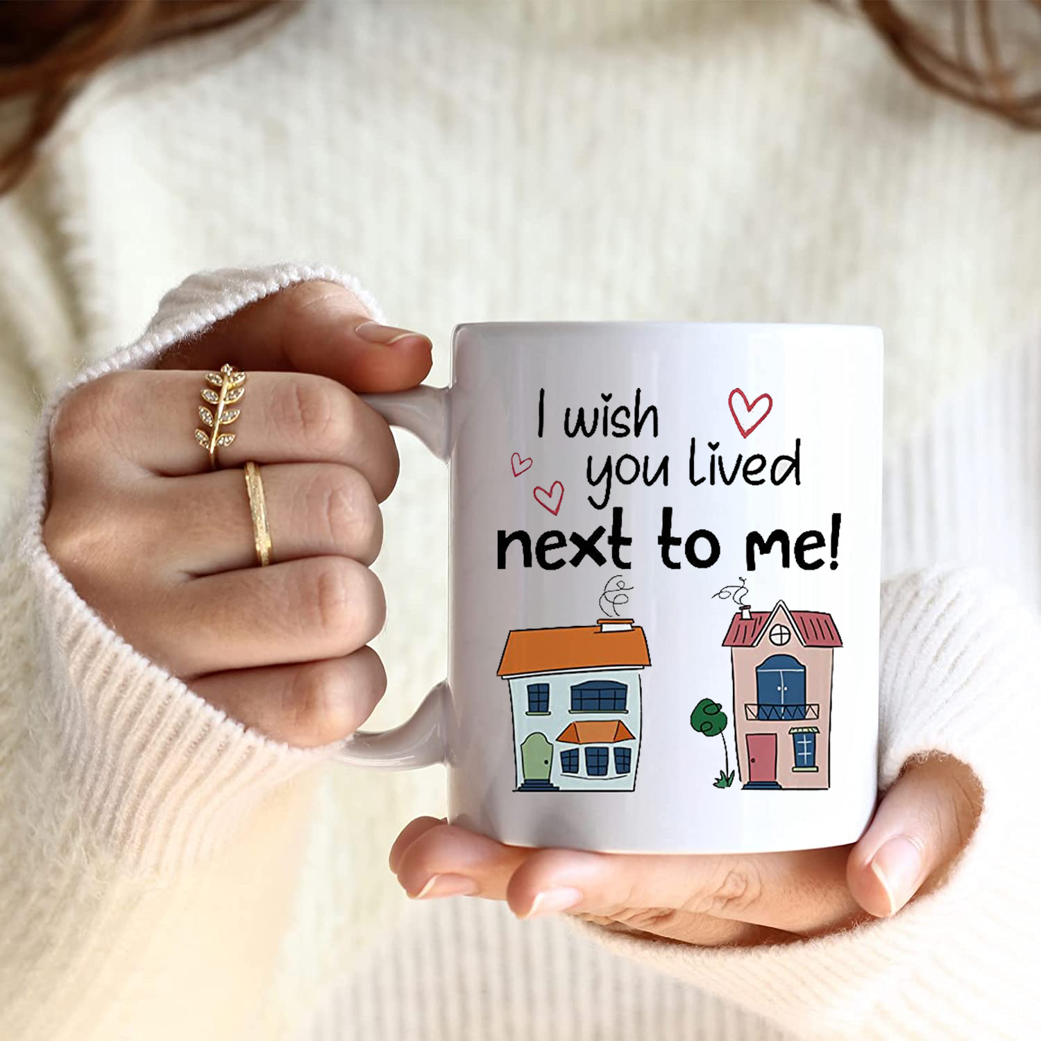 I Wish You Lived Next To Me Coffee Mug, Unique Gifts For Long Fistance Fouples, Friends, Family