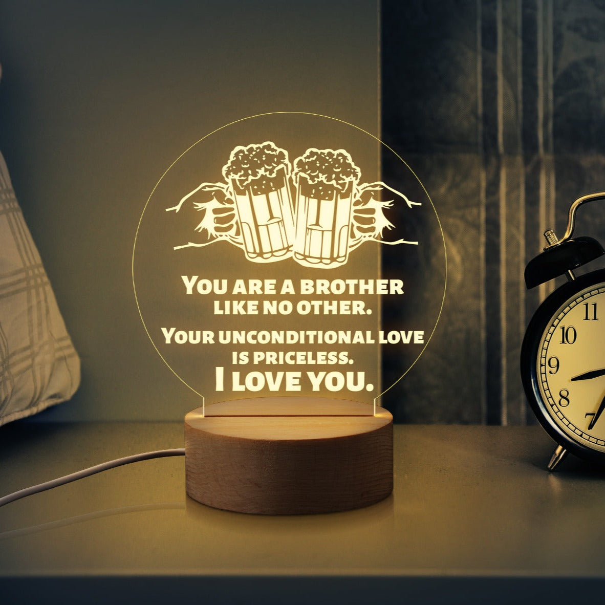 Round Night Lamp Gift for Brother,You Are The Brother Like No Other,LED Night Lamp Gift for Brother,Graduation Wedding Birthday Gift for Brother