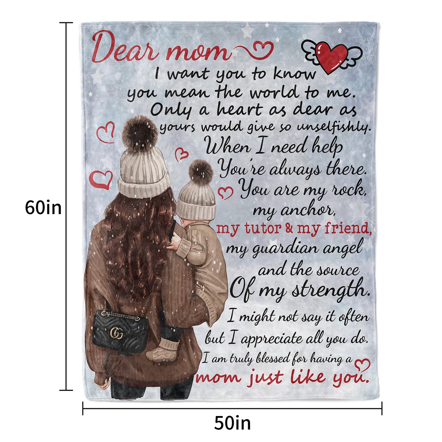 A letter to my dear mother-Blanket Gift For Mam,Soft Flannel Blanket Gift for Mather's Day Birthday From Son Daughter