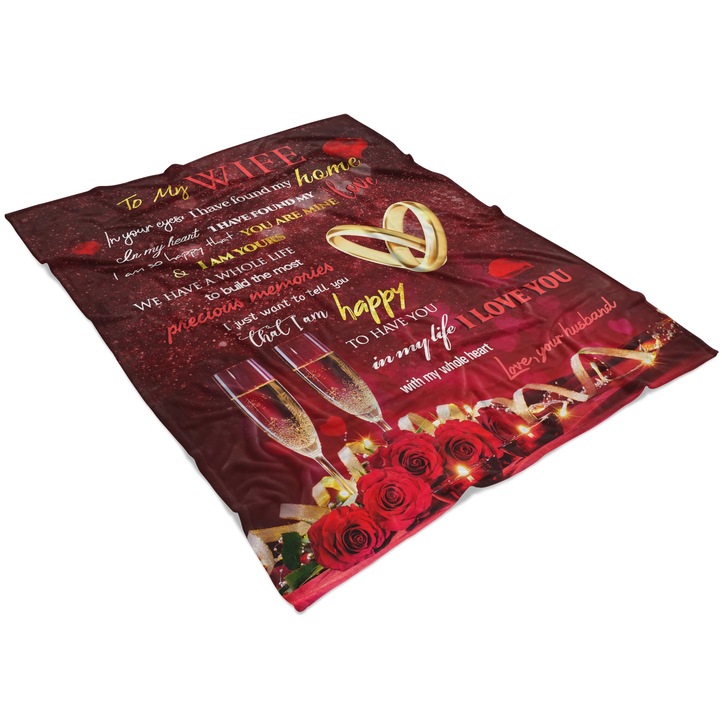letter to my wife I love you,Gift for wife Valentine's Day Anniversary from husband,soft flannel blanket