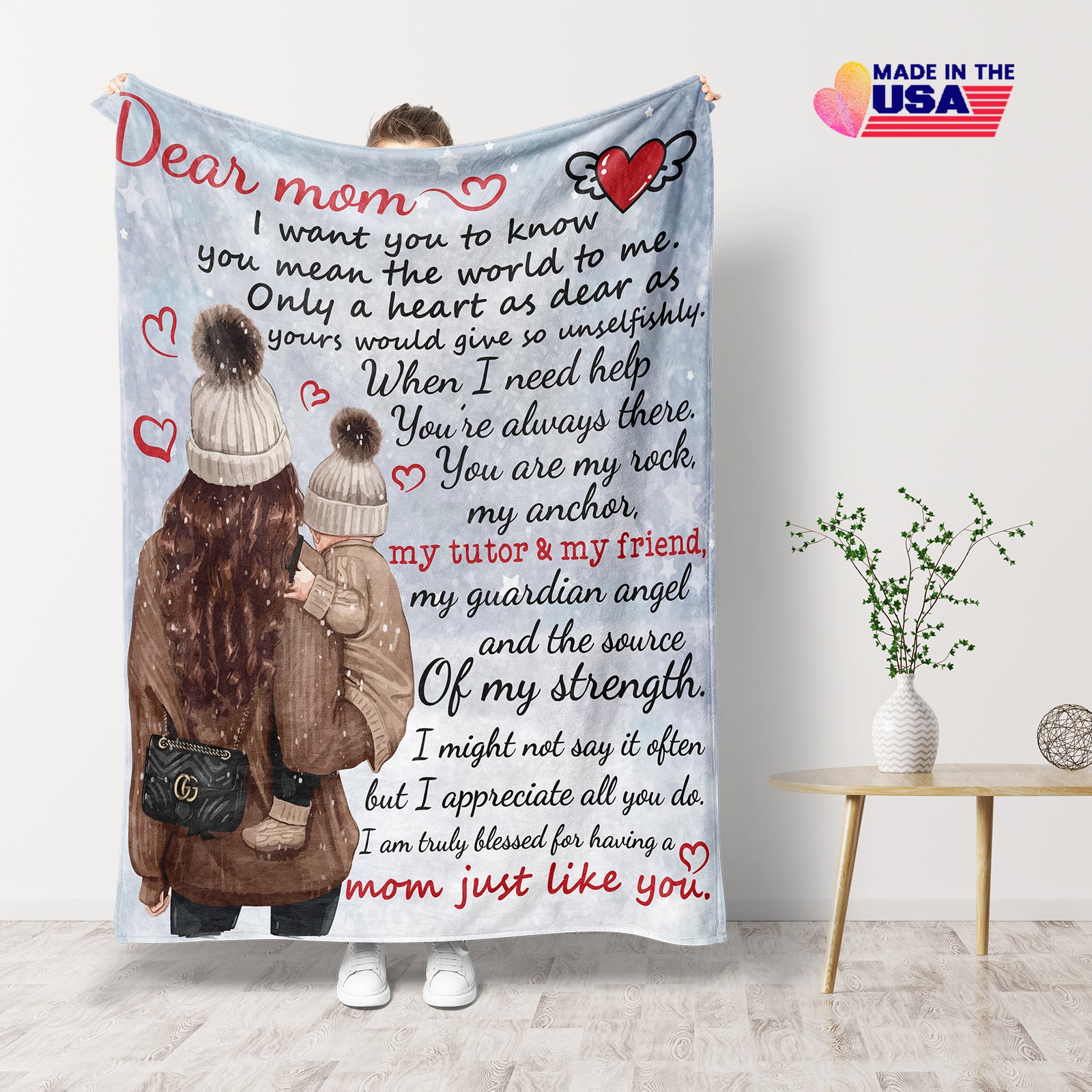 A letter to my dear mother-Blanket Gift For Mam,Soft Flannel Blanket Gift for Mather's Day Birthday From Son Daughter