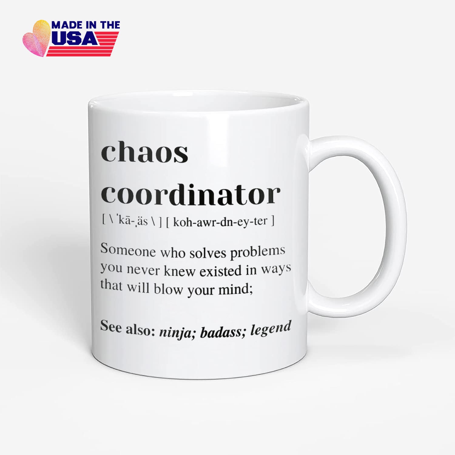 Funny CHAOS COORDINATOR Gift Mug for Men and Women l For Birthday, Appreciation, Thank You Gift, A Personalized Custom Name Coffee Mug