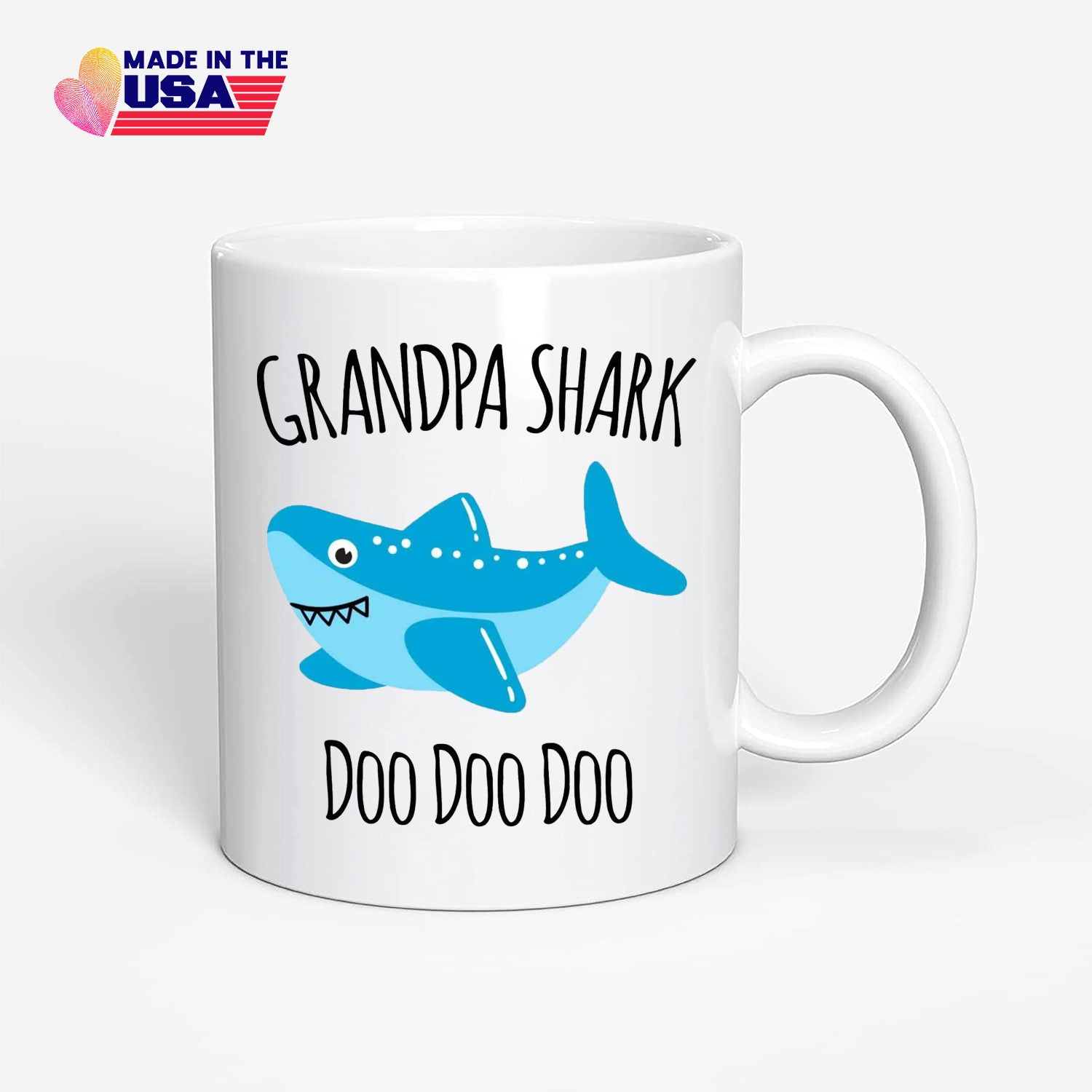 Grandpa Shark Mug, Gift For Grandpa, Funny coffee mug, Birthday Gift From Grandkids