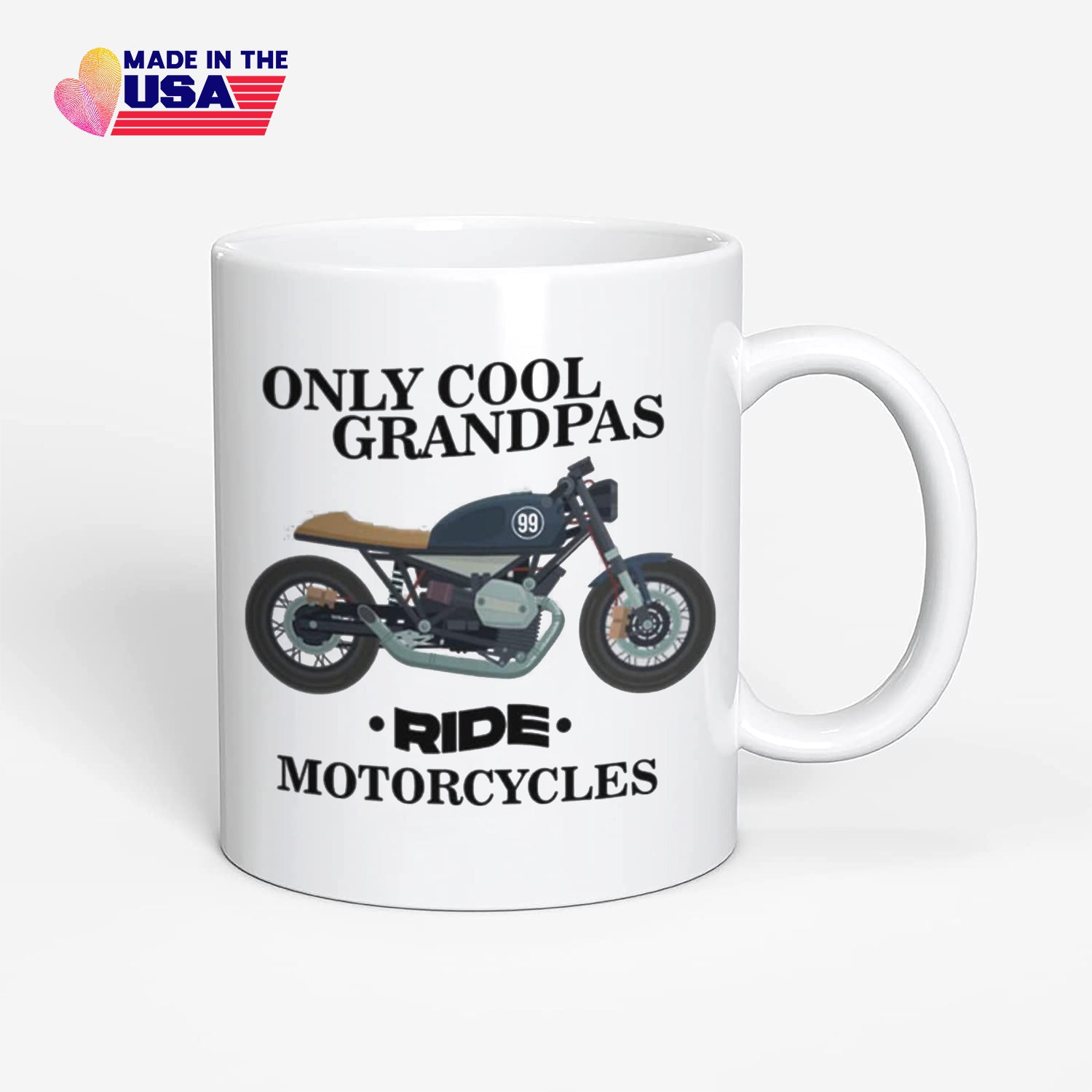 Only Cool Grandpas Ride Motorcycles Coffee Mug, Hobby Grandpa Family Dad Father Uncle Grandson Granddaughter